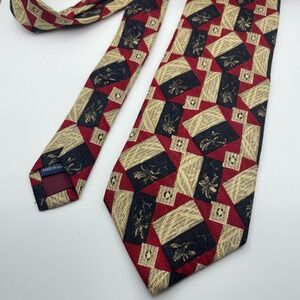 Jos A Bank Premier Collection Extra Long Men's Silk Tie Geometric Pattern